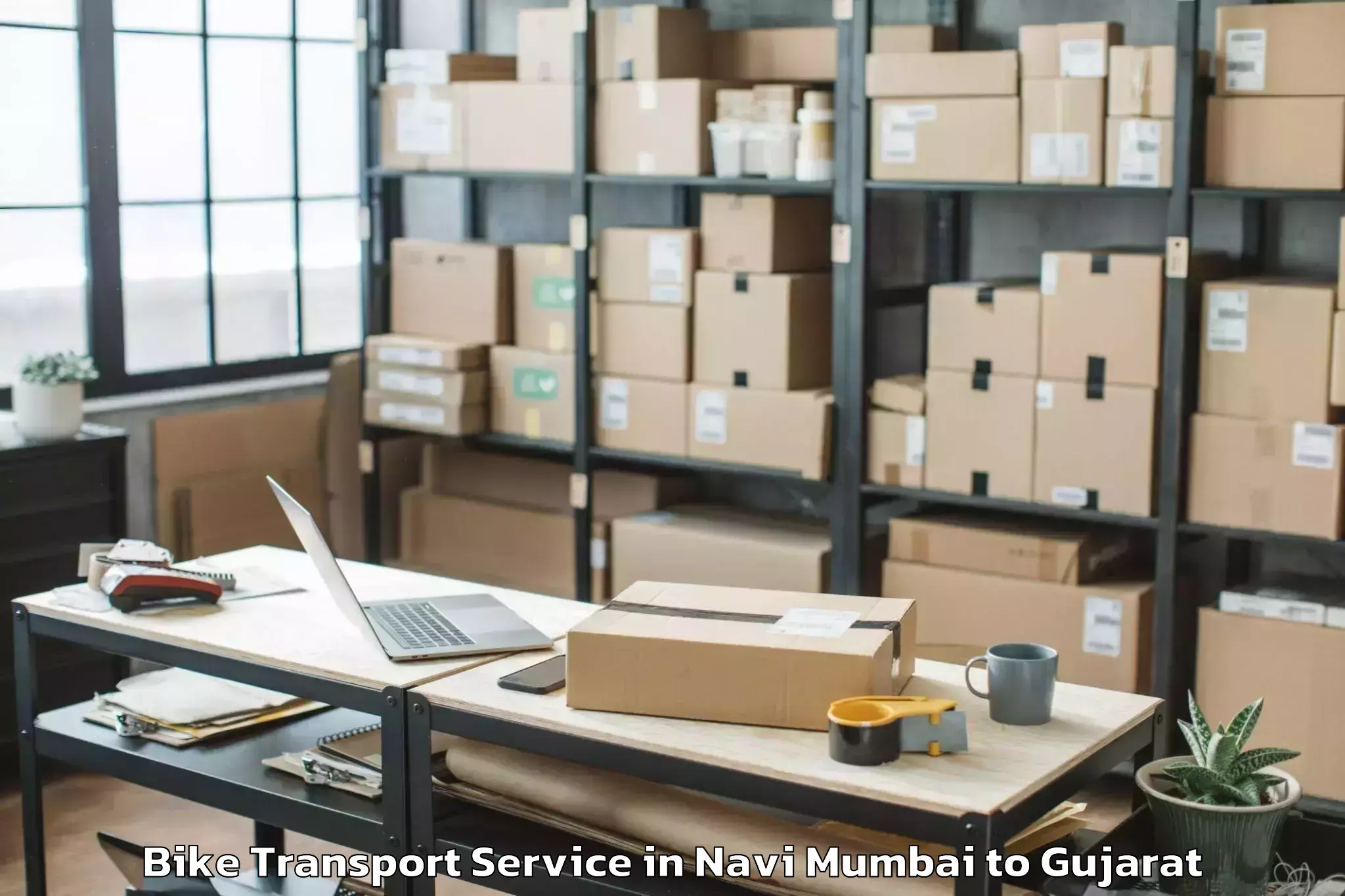 Reliable Navi Mumbai to Wadhwan Bike Transport